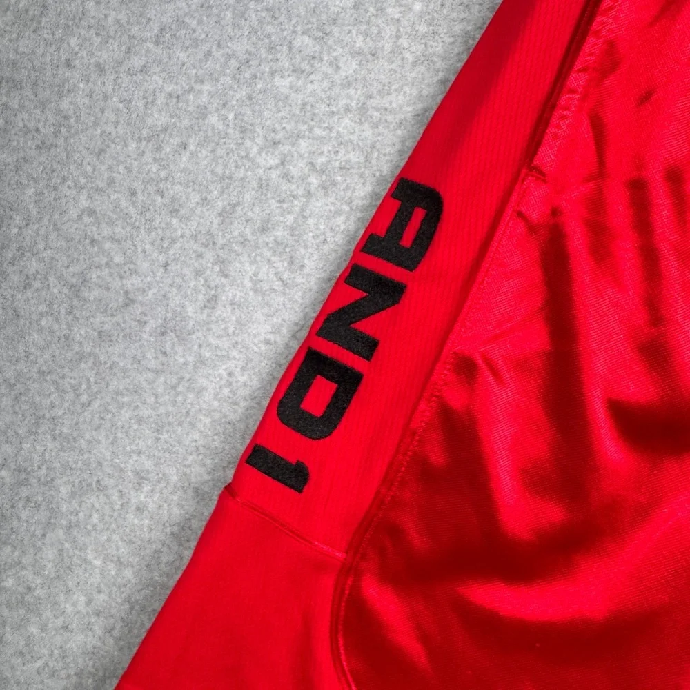 AND1 Shorts Mens Small Red Satin Dazzle Basketball Athletic Drawstring Logo